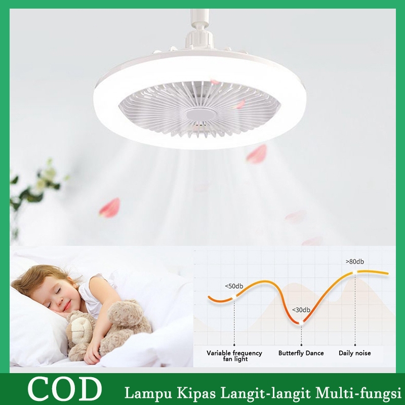 Kipas angin dan penerangan 2 in 1 lampu gantung restoran baru E27 sekrup lampu langit-langit kecil