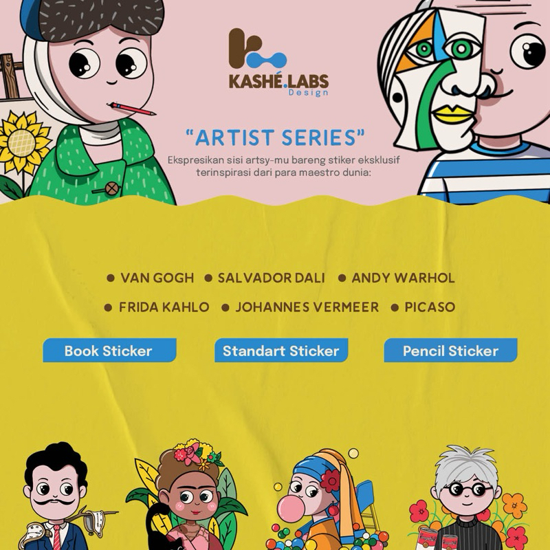 

KASHE.LABS Sticker Nama Buku Dan Peralatan Sekolah Custom Artist Series