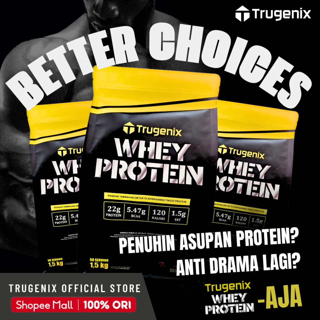 TRUGENIX Whey Protein Isolate Concentrate 50 servings 100% Whey Pro