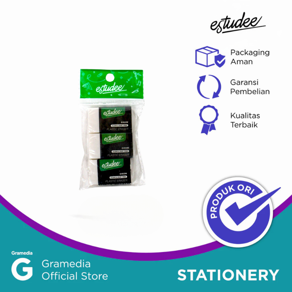 

Estudee Eraser White E402W Set 3
