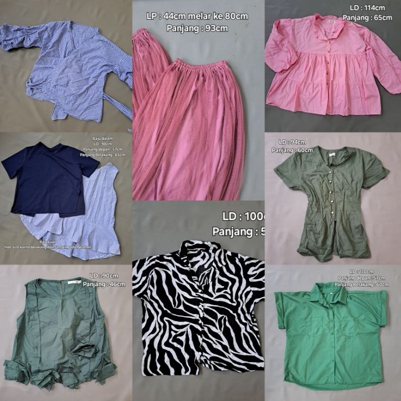 baju atasan blouse wanita lengan pendek panjang rok tutu panjang pl
