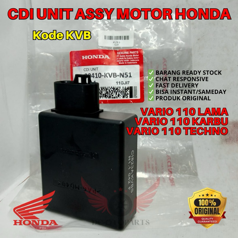 KVB CDI UNIT ASSY VARIO 110 ORIGINAL AHM HONDA, CDI ORIGINAL VARIO 110 KARBU, CDI VARIO 110 TECHNO, 