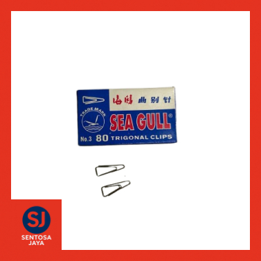 

paper clip - Klip Kertas SEA GULL No. 3 – Isi 80 pcs | Tragonal Paper Clips Box