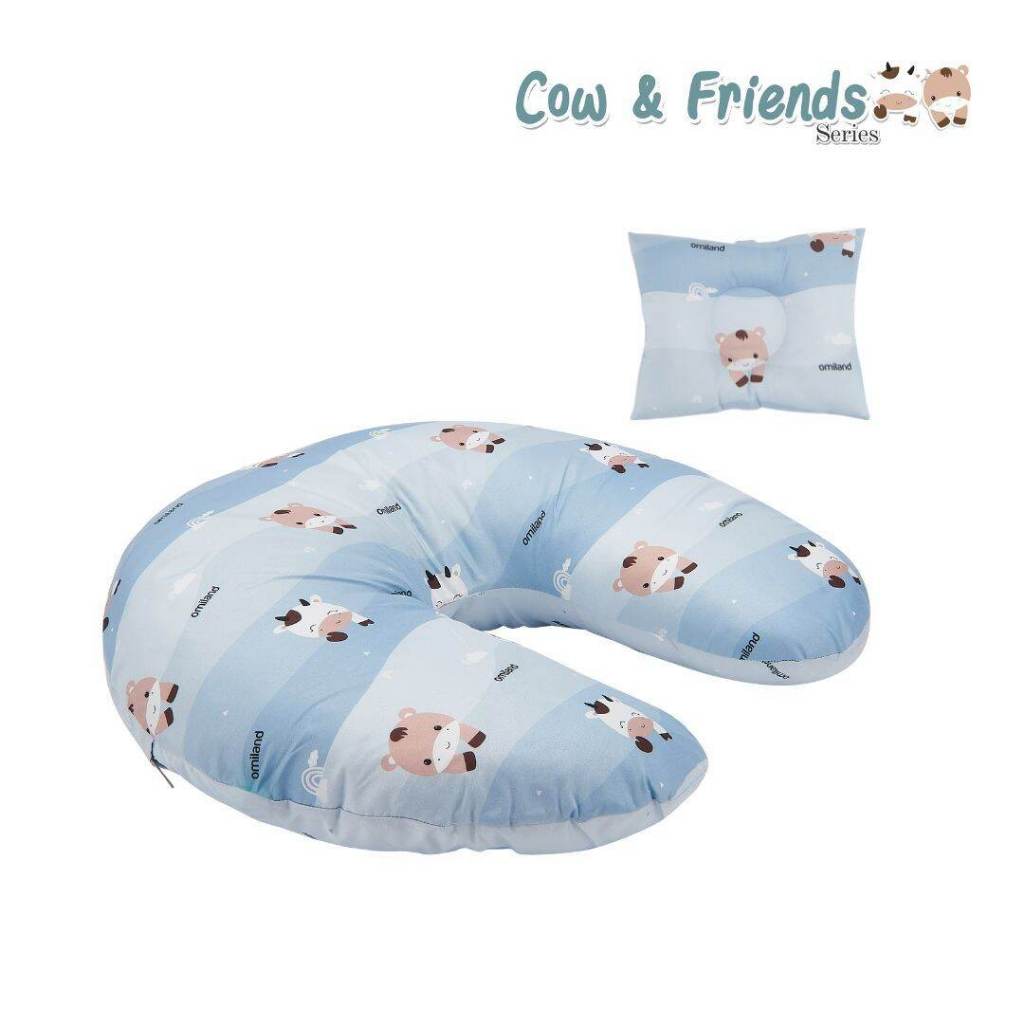 Omiland Bantal Ibu Menyusui / Busui Bayi Bulat + Bantal lengan Vakum Vacuum Cow and Friends