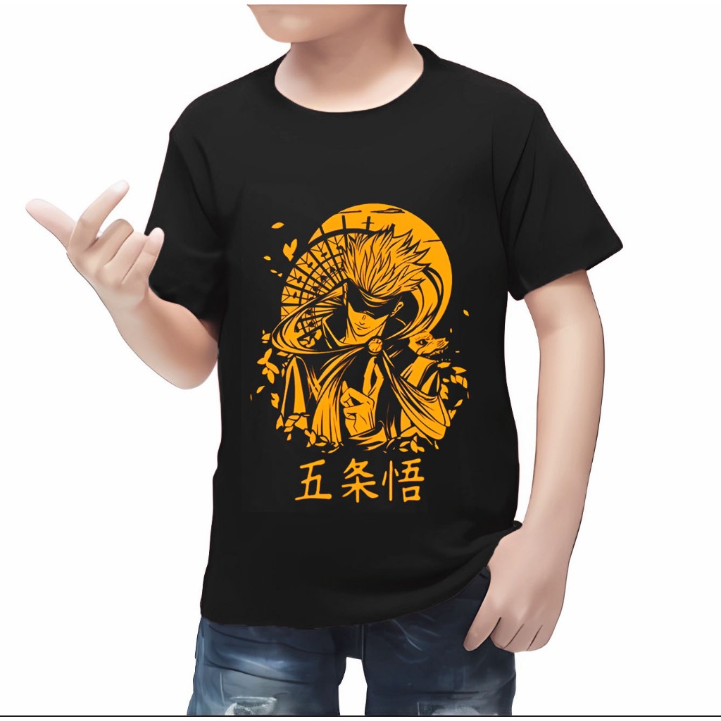 KAOS ANAK ANIME GOJO SATORU / BAJU ANAK LAKI LAKI LENGAN PENDEK MOTIF KEREN TERBARU