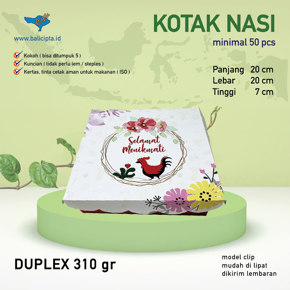 20 x 20 cm Kotak Makanan / Box Nasi / Kotak Nasi / Dus Nasi / Kotak Hajatan