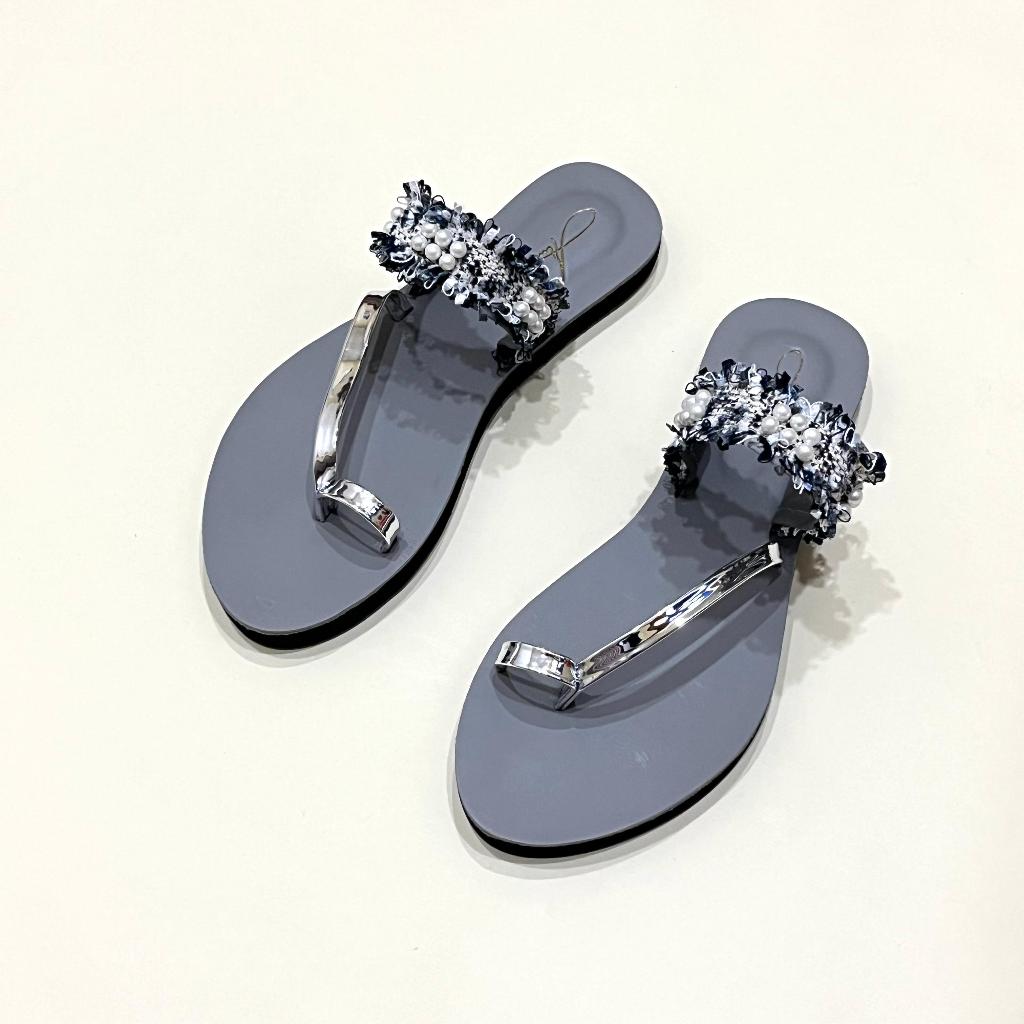 Grade Ori Alwisshoes - Morena Sandal Wanita Jepit Premium Slop Karet Sendal Mutiara Teplek Cewek