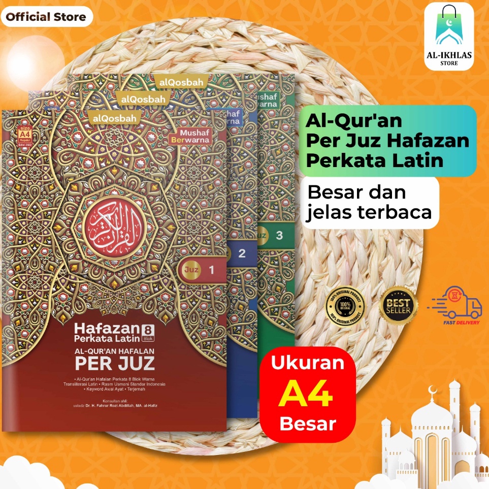 AlQuran Per juz ukuran Besar A4 BONUS BUKU DZIKIR KODE Q3F3
