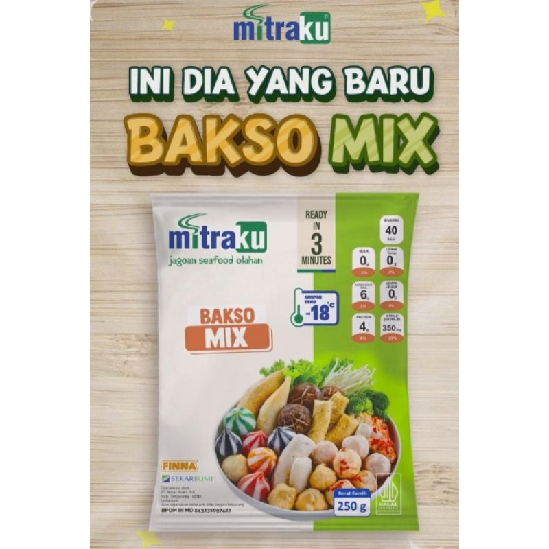 

BAKSO IKAN MIX MITRAKU 250GR