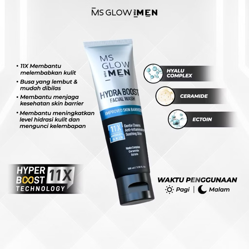 Ms Glow Energizer Facial Wash For Men / Sabun Cuci Muka Pria