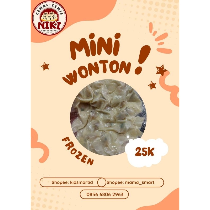 

Mini Wonton ayam udang 1pack isi 40pcs bisa digoreng/rebus