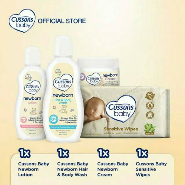 Set Sabun Mandi Lotion Tissue dan Cream Cussons Baby Pack Newborn / Bayi Baru Lahir