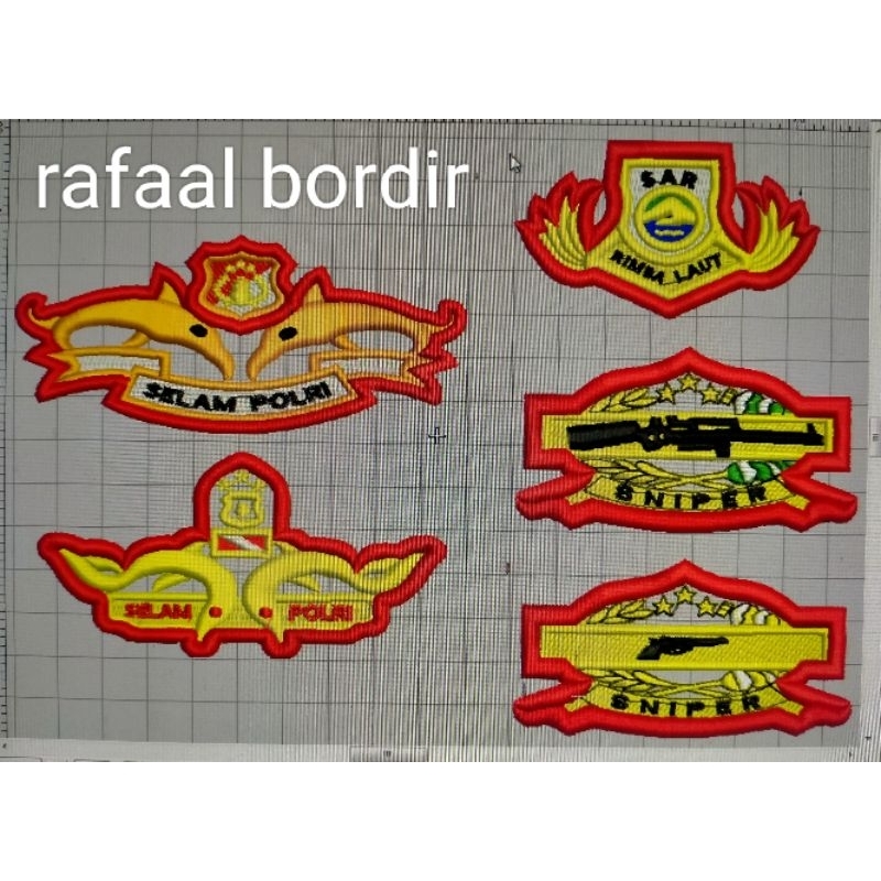bordir# atribut # satpam# polri