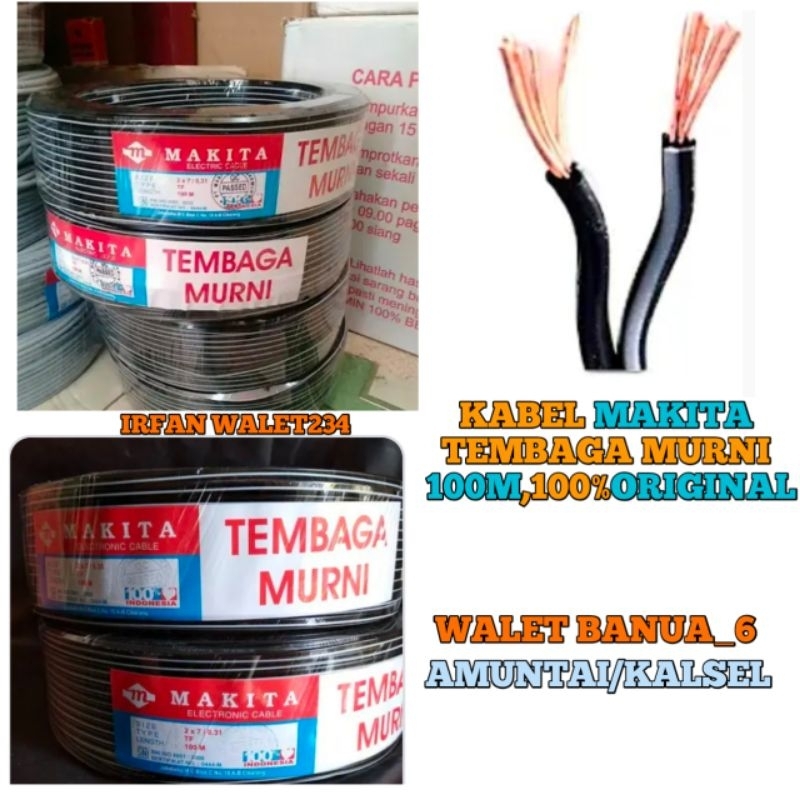 kabel  makita 100M/kabel tembaga murni/kabel walet /kabel tahan panas