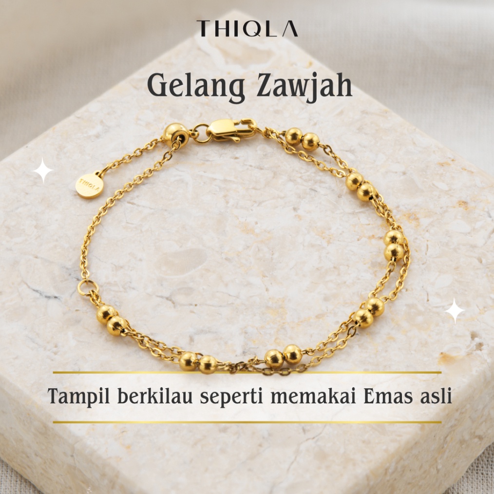 KODE X52L THIQLA  Gelang Jedar 2 Layer ZAWJAH  Gelang Serut Aurel Mirip Gelang Emas Serut Model 225 