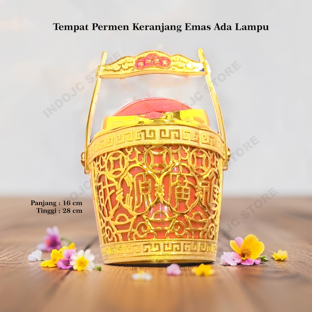 tempat kotak permen imlek Tong emas harta