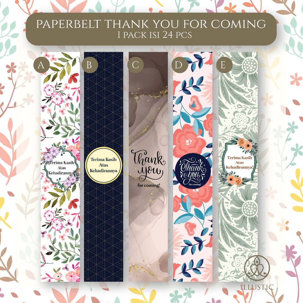 

Paper Belt Sleeve Nasi Kotak Terima Kasih Atas Kehadirannya Thank You For Coming (isi 24 pcs)