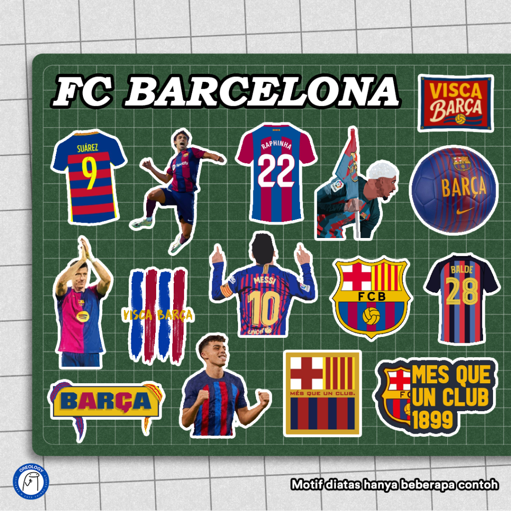 

STICKER PACK FC BARCELONA SEPAK BOLA LAMINE YAMAL PEDRI GAVI MESSI DLL stickerbarca stickervinyl stikerbola stikerkisscut