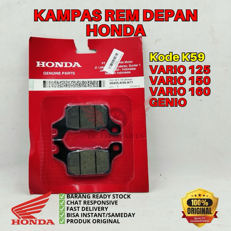 K59 KAMPAS REM DEPAN VARIO 125 ORIGINAL AHM HONDA, KAMPAS REM DEPAN ORIGINAL VARIO 150, KAMPAS REM D