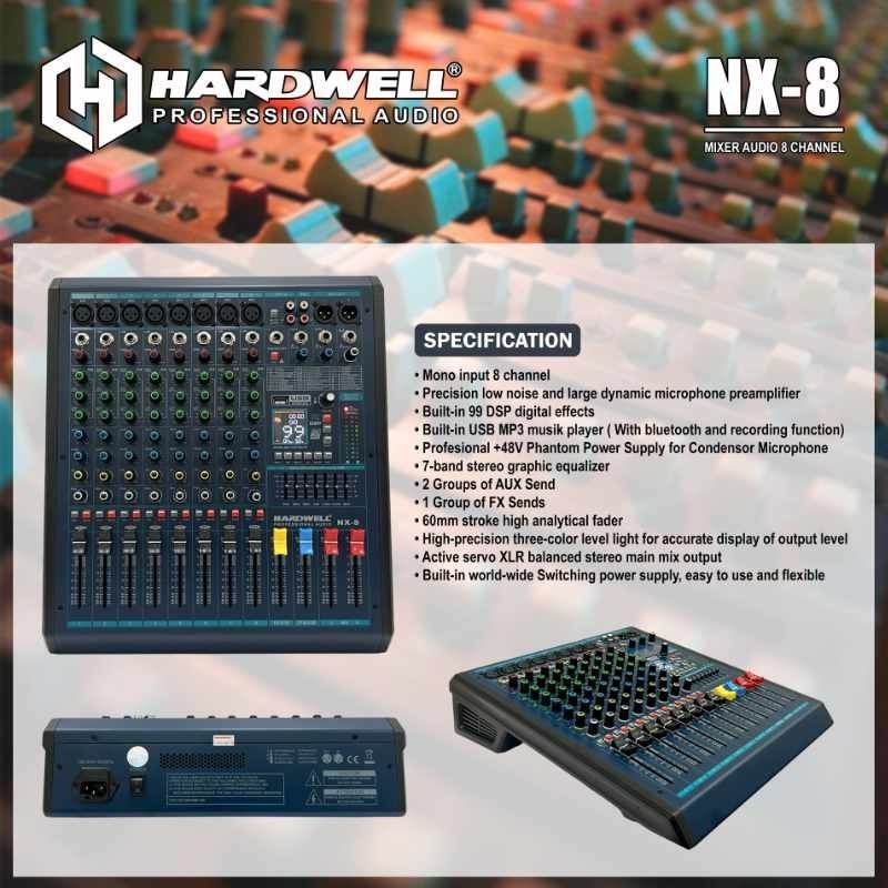 HARDWELL NX-8 | Mixer 8 chanel | Mixer analog | Hardwell | nx8