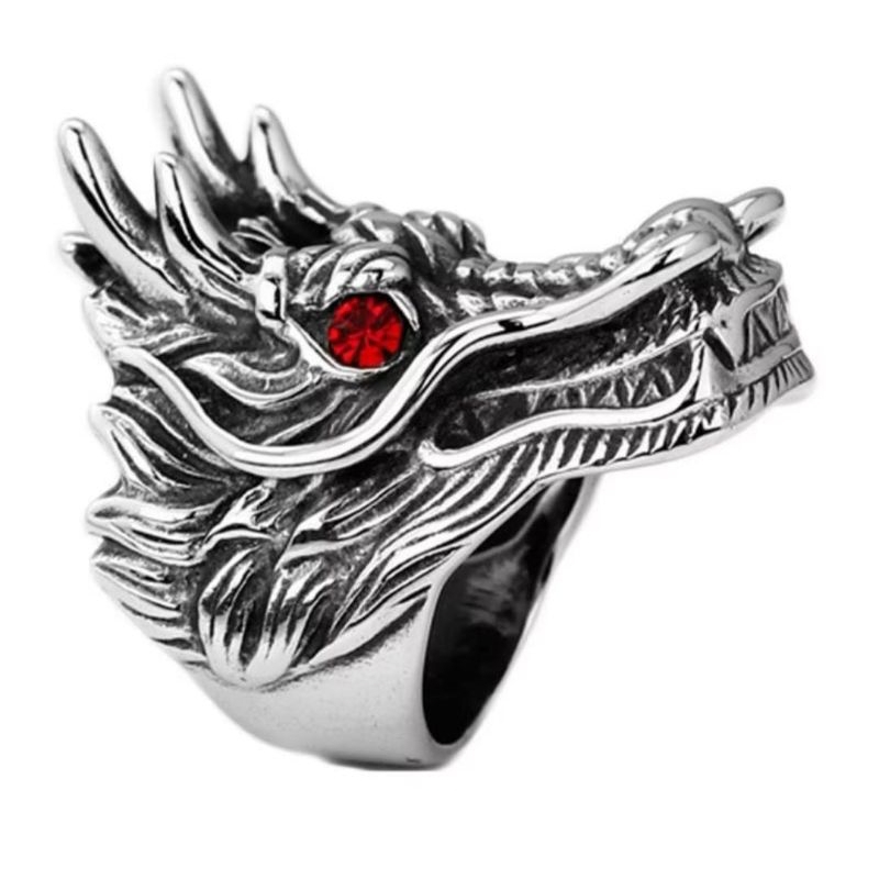 Cincin Tengkorak Kepala Naga - Ringskull Skull Ring Tengkorak