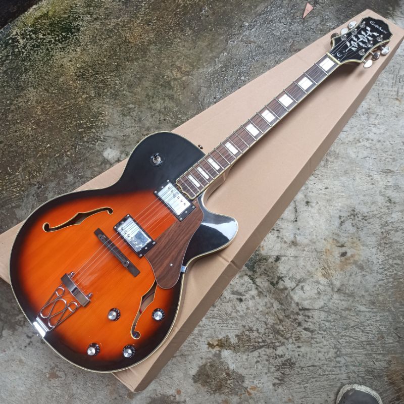 Gitar Epiphone Joe Pass Emperor II Vintage Sunburst ORIGINAL MII Hollow  Body
