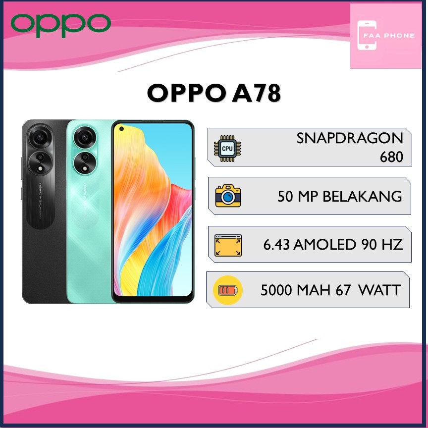 OPPO A78 4G RAM 8GB ROM 256GB