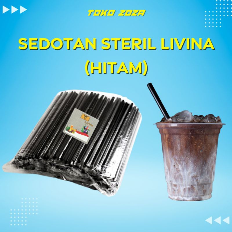 Sedotan Lancip Hitam/Sedotan Hitam steril/Sedotan Cup Oz/Sedotan Boba