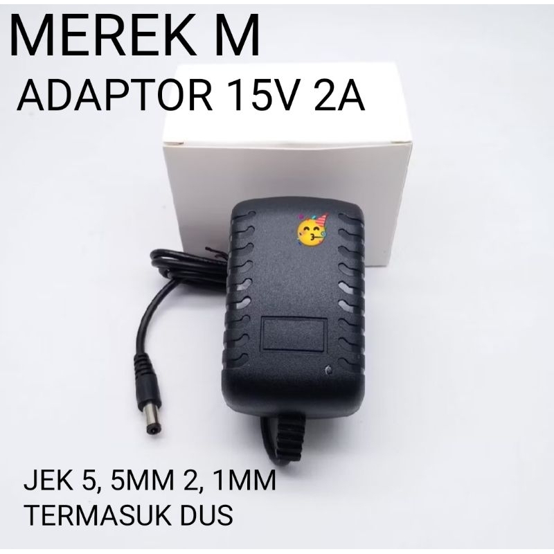 Adaptor 15V 2A Cocok Untuk Charger Speaker Portabel 15 Volt 2 Ampere High Quality Adapter 2a