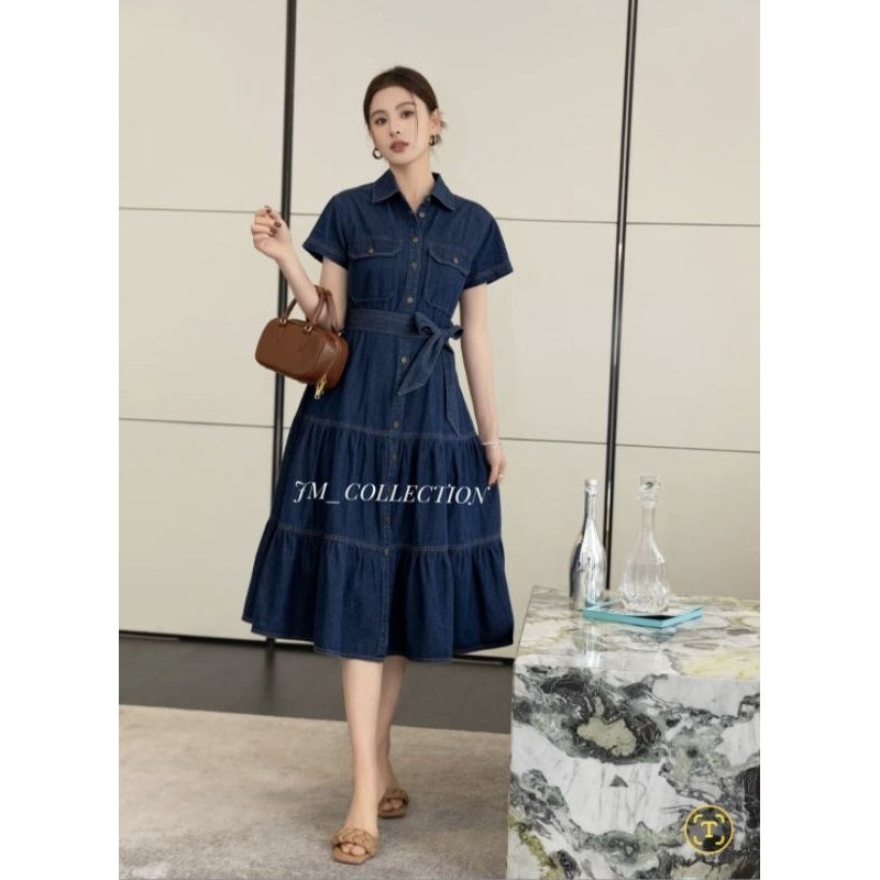 DRESS JEANS WANITA LENGAN PENDEK