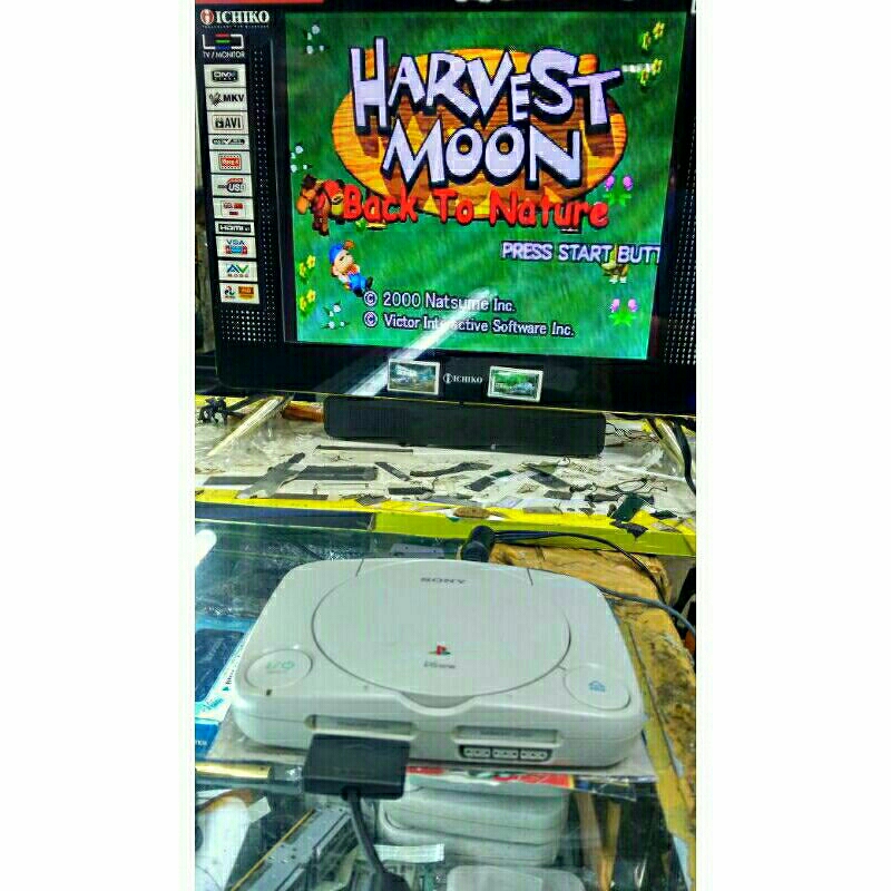 PS one slim optik original kondisi normal paket komplit