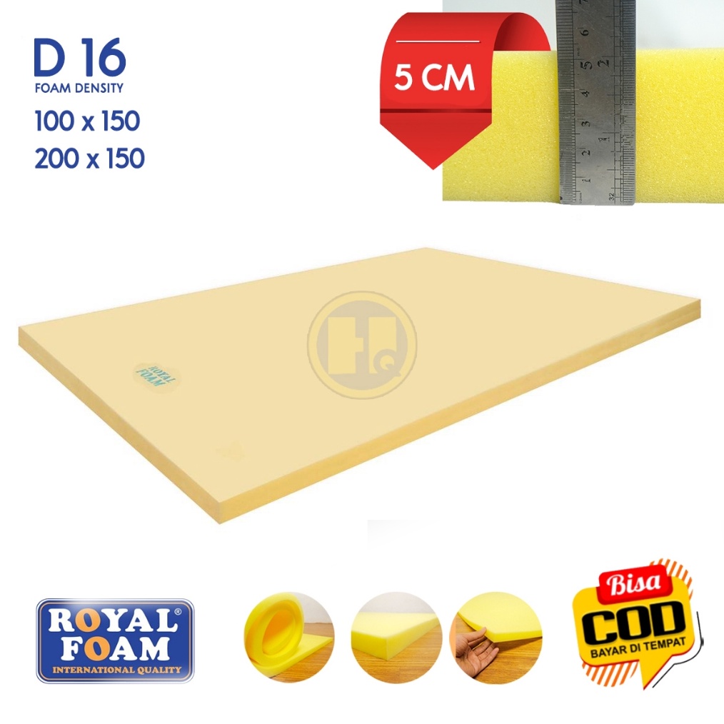 KODE K76S BUSA ROYAL 5cm Lembaran 2x15cm SurpetKasur YellowKuning Density  D16 Super Tebal Empuk