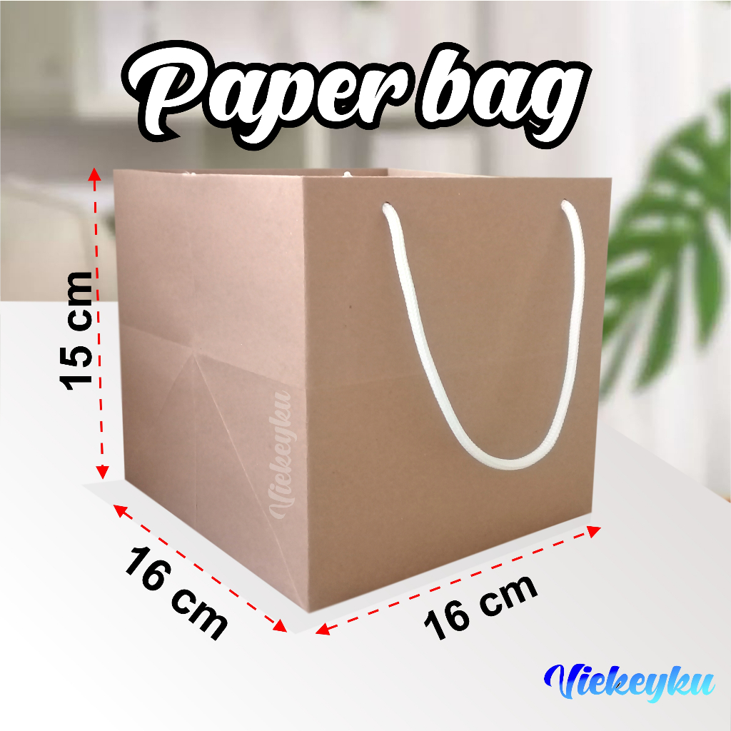 

PAPERBAG POLOS COKLAT 16X16X15 | TAS KERTAS MURAH | KODE PB16