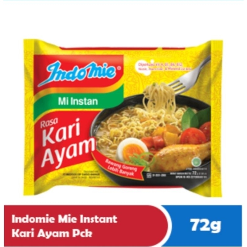 

Indomie Kari Ayam Mie Instan Kuah Kari Ayam Makanan & Sarapan | 1Sachet | 1Dus 40x72g