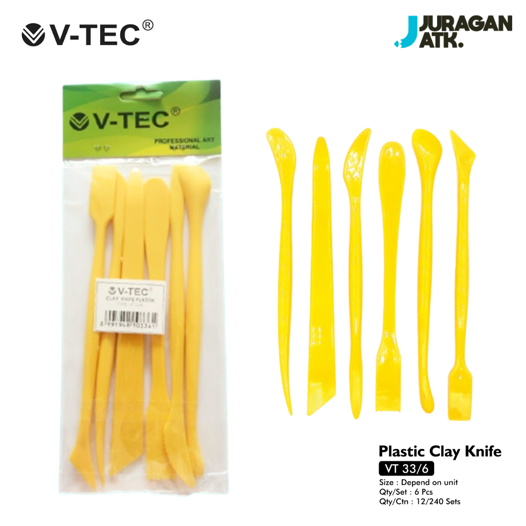 

Clay Knife Plastik Kuning Pisau Tanah Liat Ukir V-Tec VT-33/6