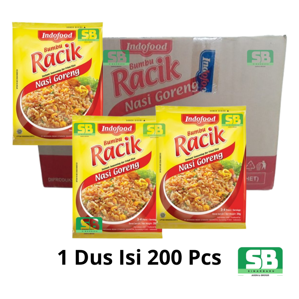 

Indofood Tepung Bumbu RACIK NASI GORENG 20gr 1 Dus Isi 200 Pcs
