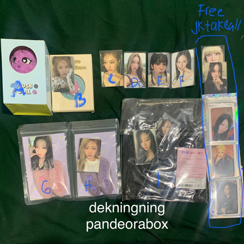 PLUSH DOLL ANTIQUE MIRROR SET NECKLACE MECIMA UNBOXING PHOTOCARD RANDOM HAIR PIN SET ANNIVERSARY EVE