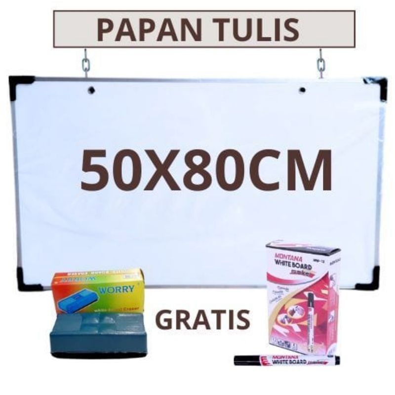 

Papan Tulis Ukuran 50*80 Free Spidol & Penghapus