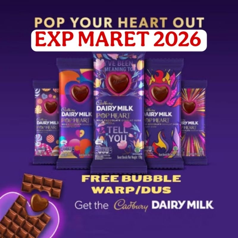 

Cadbury dairy mill 150g Pop Heart edisi Valentine