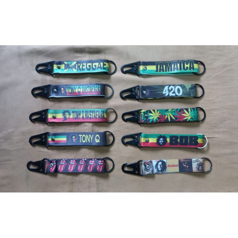 Gantungan kunci bob marley jamaica 420 stones key Chain reggae rasta jamaika aksesoris motor pria wa