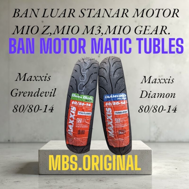 BAN MAXXIS 80/80-14 TUBLES STANDAR MOTOR MIO