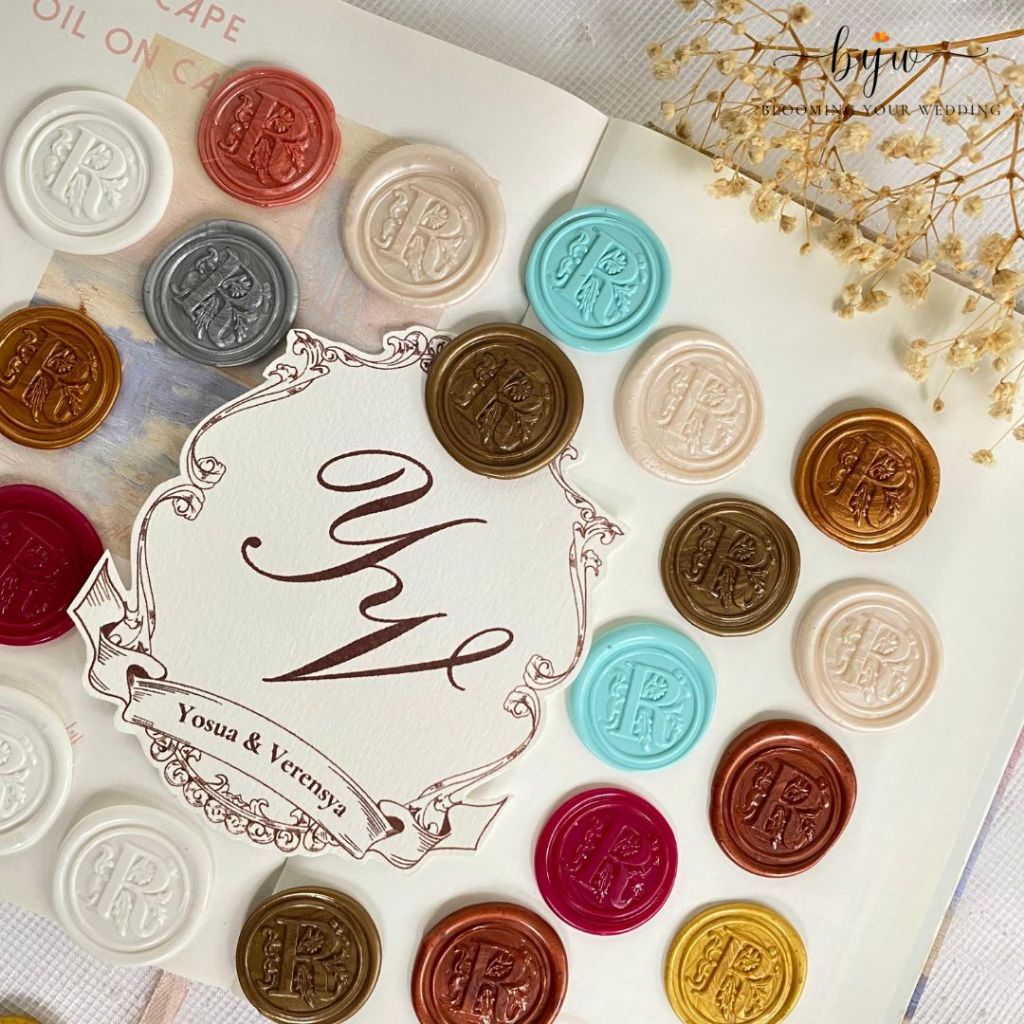 

Huruf R - READY High Quality Alfabet Desain Unik Wax Seal Siap Pakai Seal wax huruf coin ready stock Art Seal Lilin Undangan stempel undangan pernikahan