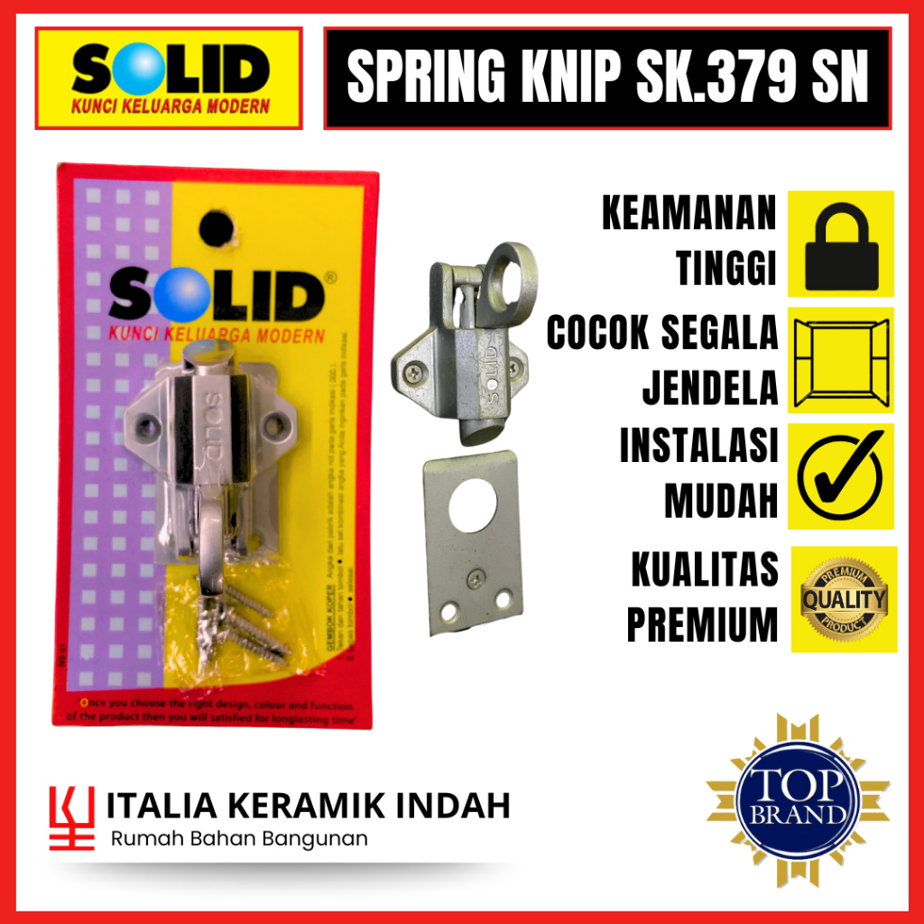 Spring Knip Solid Bulat/Kunci Jendela Solid/Slot jendela SOLID SPRING KNIP SK 379 SN