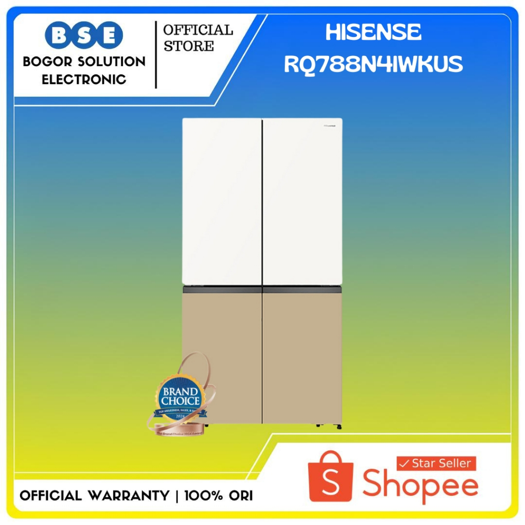 Kulkas 4 Pintu Glass Door Hisense RQ788N4IWKUS 720 liter Inverter