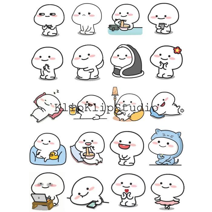 

Stiker Sticker Pentol Lucu WA Random Kartun KK - K3D