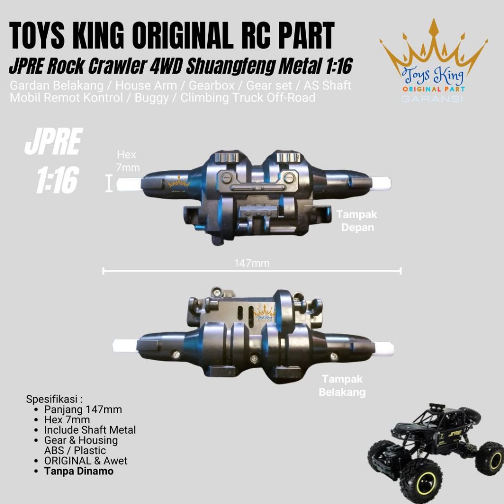 ARIVINDO Gardan Belakang / Gearbox RC Rock Crawler Off Road JPRE 1:16 4WD Part