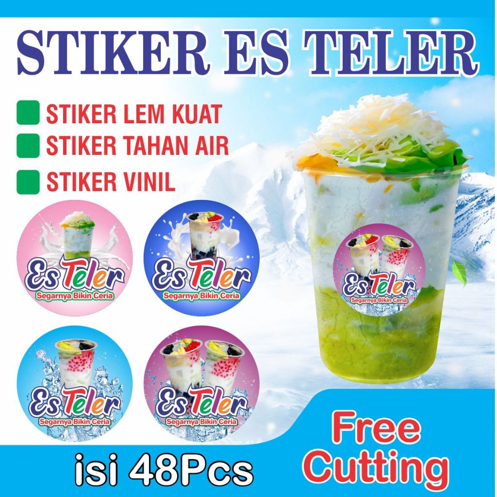 

STIKER ES TELER STIKER CUP KEKINIAN STIKER LABEL ES TELER