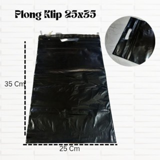 [Ecer] Plastik Klip Plong 25x35 / Ziplock Hitam Untuk Sepatu Baju DSB / Plastik Klip Bolong Tengah