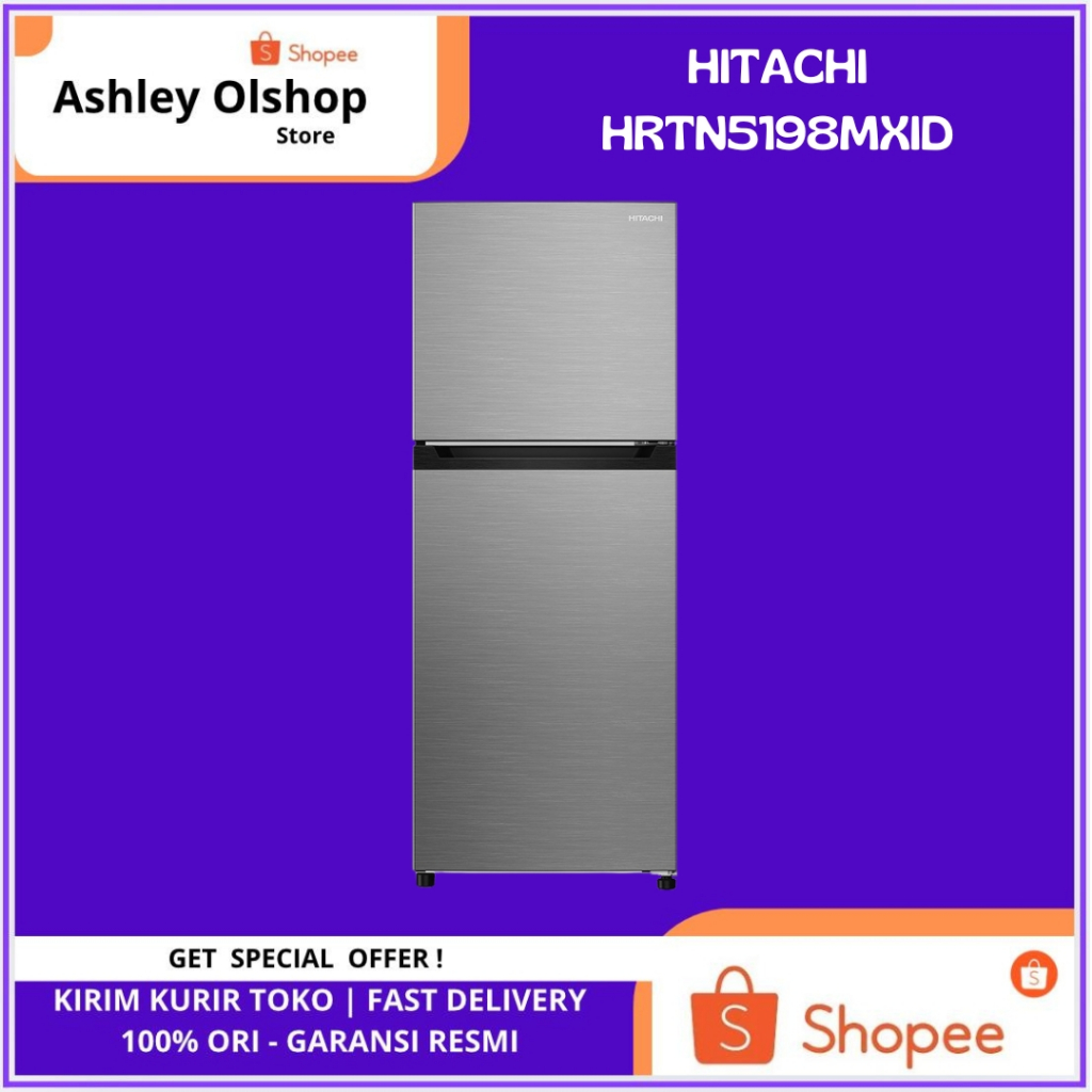 Kulkas Hitachi 2 Pintu HRTN5198MXID 181 Liter Kulkas Hitachi Inverter
