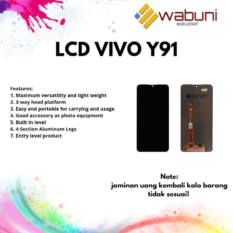 Wabunimobilepart Lcd Braderparts Touchscreen Vivo Y91 / Y91i / Y91s / Y93 /Y95 / Y1s  / lcd hp vivo 